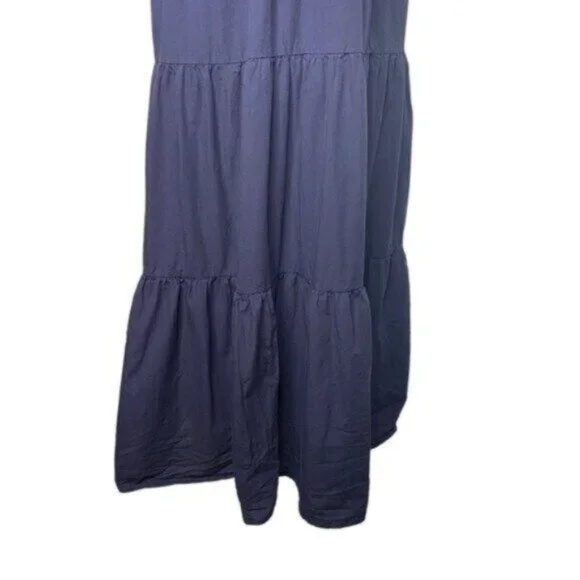 Pomander Place Navy Mabel Tiered Maxi Dress NWT Size L Puff Sleeve - Picture 10 of 11